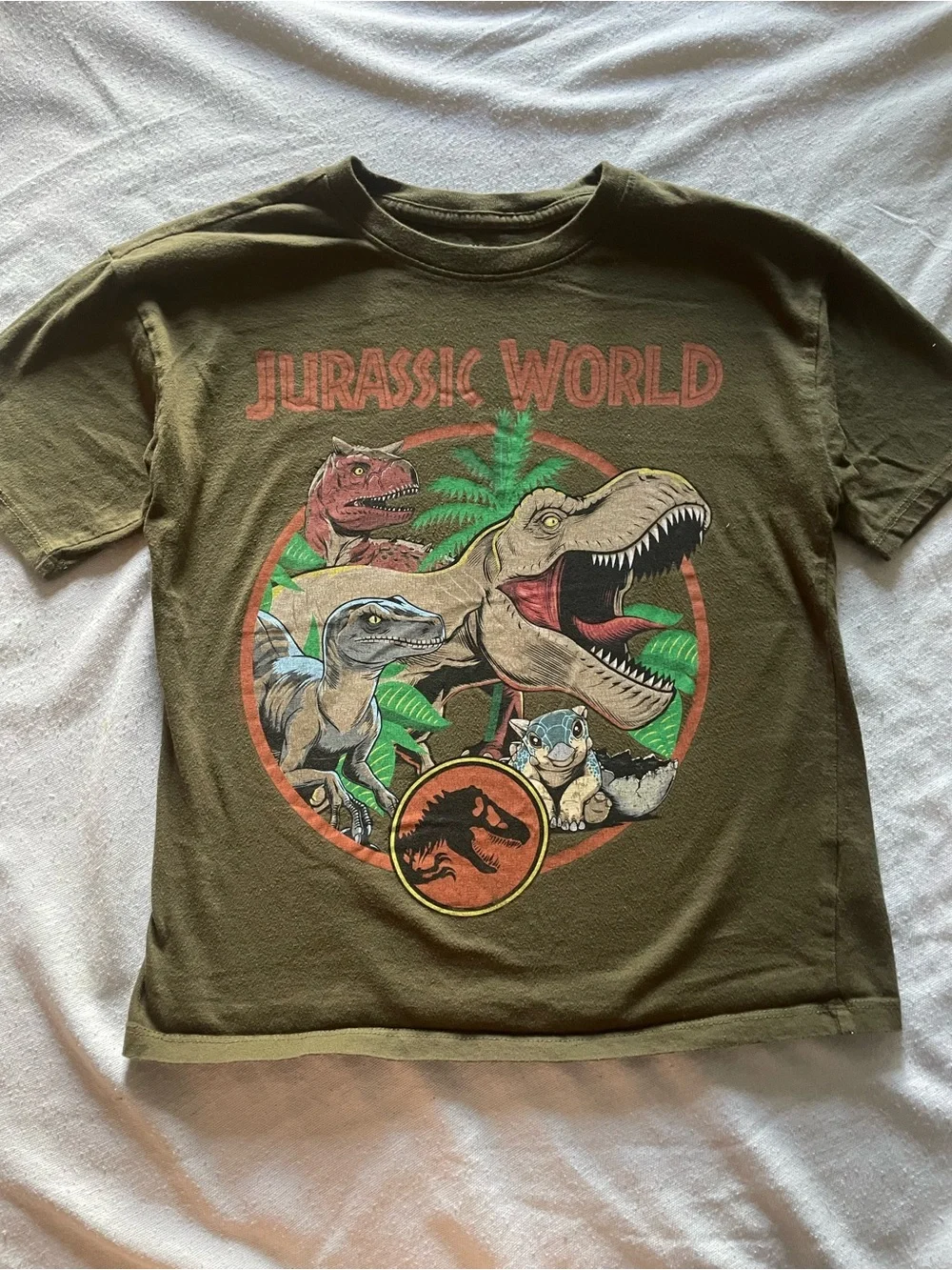 GAP Olive Green Jurassic World Dinosaur Graphic Tee